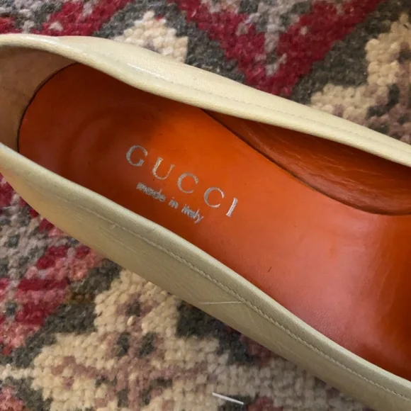 Gucci Y2K Square Toe Butter Yellow/Tan Kitten Heel Loafers sz 7B - Picture 3 of 6